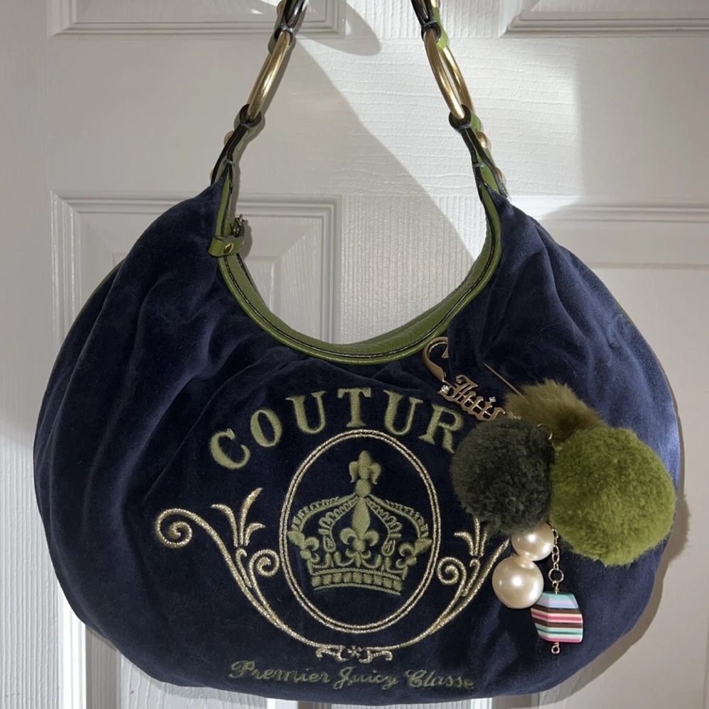 Juicy Couture Navy and Olive Shoulder Bag